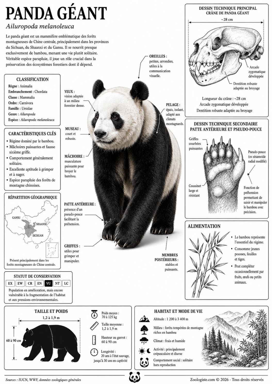 Fiche illustrée à télécharger sur le panda géant