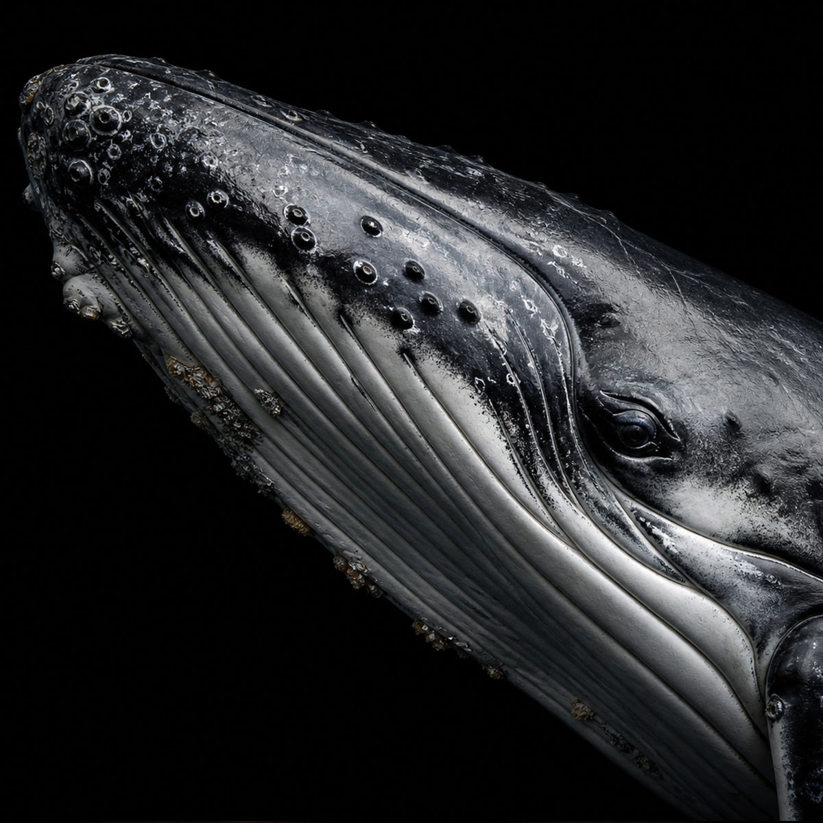 Illustration réaliste d’une baleine générée par IA